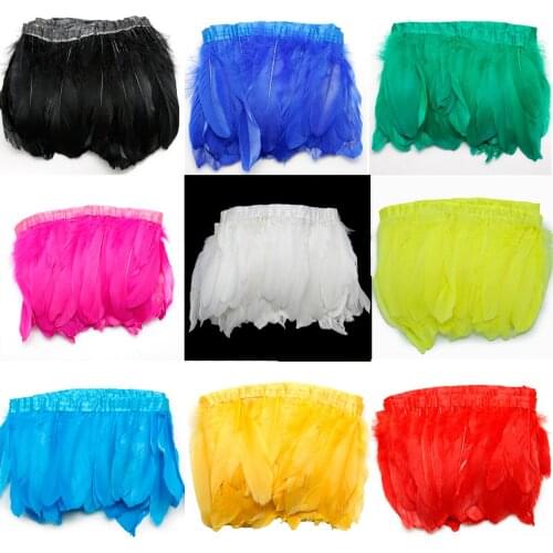 15-20cm Big Floating Goose Feather Lace For Sewing Dress Clothing Decoration Feathers Crafts Trims Ribbon 1 Meter/Bag