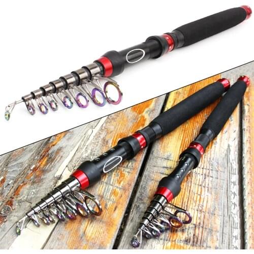 1.8m-3.0m Multifunction Carbon fishing rod Super short pocket Portable Spinning pole Comfortable EVA handle trout rods pesca