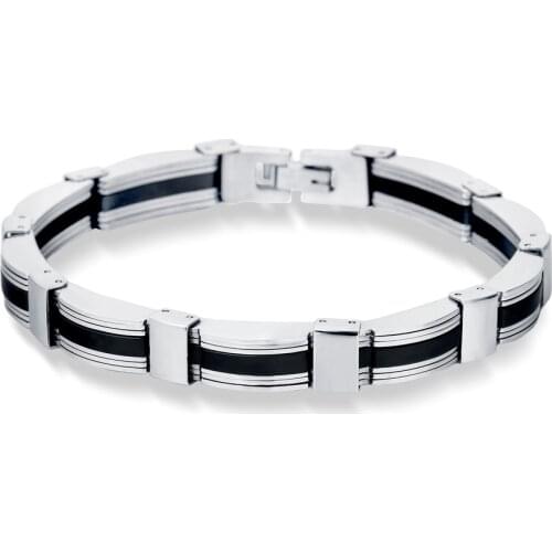 Fashion Steel Man Bracelet Casual 304L Stainless Steel Bracelet For Men Male Bangles Sporty Wristband