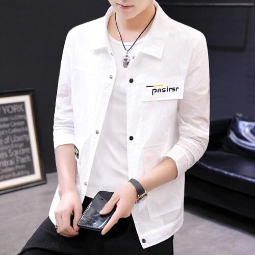 Mens Coat Spring and Autumn 2021 New Coat Korean Fashion Student Fashion Jacket Casual Mens Clothing Sunscreen