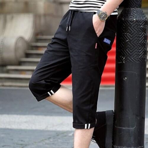 2020 shorts mens summer new Korean version of the trend micro-elastic straight shorts seven points casual loose sports