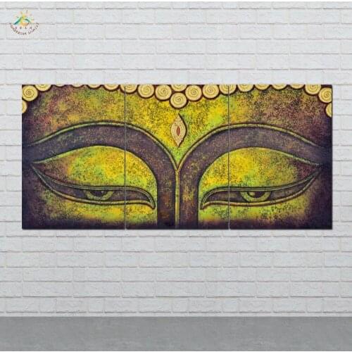 Wall Art Canvas Painting Posters and Prints Decorative Picture Abstract Buddha Decoration Home For Living Room 3 PIECES