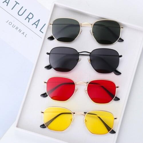 1PC Unisex Small Square Sunglasses New Metal Harajuku Irregular Fishing Driving Fashion Glasses Brand Designer Gafas De Sol