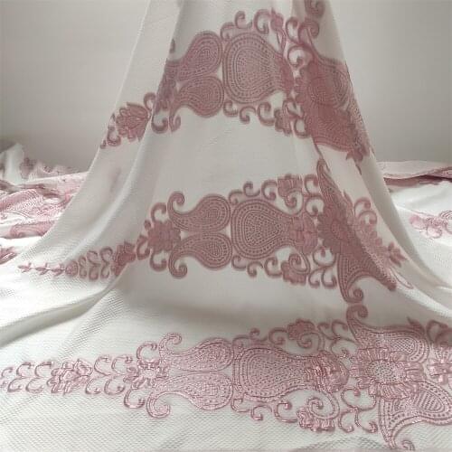 Latest High Quality African Nigerian Tulle Lace Fabric Cotton Guipure Fabric For Sewing Water Soluble Dress Organza Damask