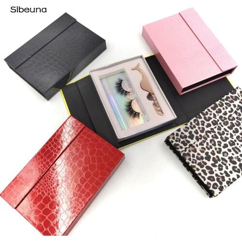 NEW 5 color Wholesale Lash Boxes Packaging Eyelash Box Package Crystal chain Magnetic Black Glitter Makeup Storage Case Vendors