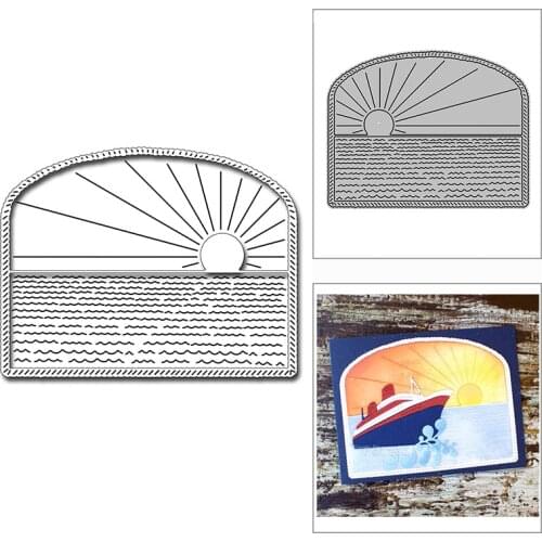 New Beautiful Ocean Sunset Scene Craft Embossing Mold 2021 Metal Cutting Dies for DIY Decorative Scrapbooking Album Card Making
