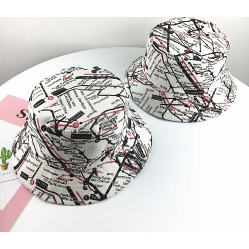 Cotton Letter Printing Bucket Hat Fisherman Hat Outdoor Travel Hat Sun Cap Hats for Men and Women 189