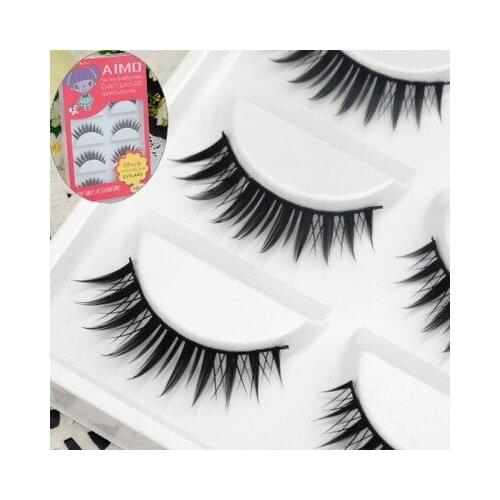5Pairs Beauty Makeup Black False Eyelashe Natural Internal short foreign minister Eye Lashes Cosmetics Hard stem upper eyelashes
