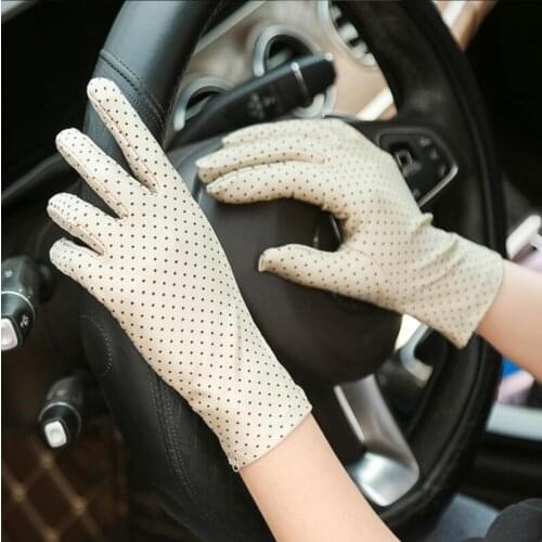 Gloves Cool Lace Gloves New Spring and Summer Fashion Ladies Ice Silk Thin Style Little Stretch Sunscreen Thin Style Gloves