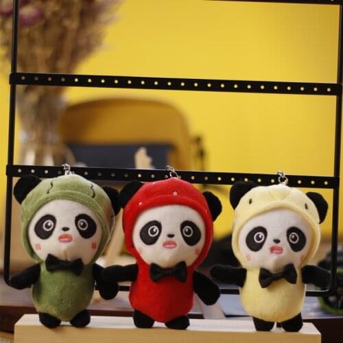 Popular Cute Panda Transformation Pendant very lovely Plush Doll High Quality Keychain Soothing doll christmase couple gift