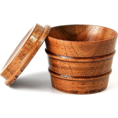 Factory Direct selling wooden Creative Kitchen supplies seasoning Tank Salt Japanese cover small wooden Bowl seasoning barrel