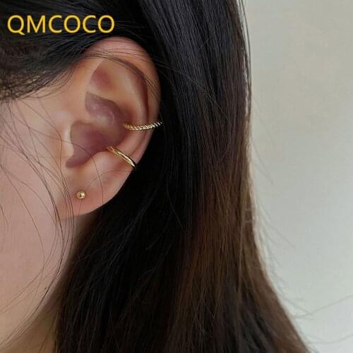 QMCOCO 925 Silver Korea INS Style Ear Bones Clip For Women Simple High Quality Gorgeous Exquisite Combination Ear Ornaments