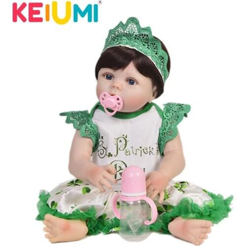 Lifelike 23Inch Baby Girl Reborn Doll Vinyl Toy Realistic Princess Full Silicone Reborn Baby Dolls Newborn bebe Christmas Gift
