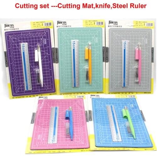 Hand account art pen knife A5 cutting pad set engraving pen knife aluminum ruler cutting board kits