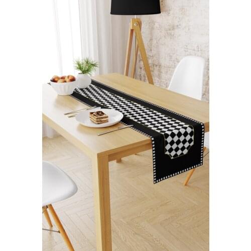 Checkers Runner Wedding Christmas Decoration Tablecloth Luxury