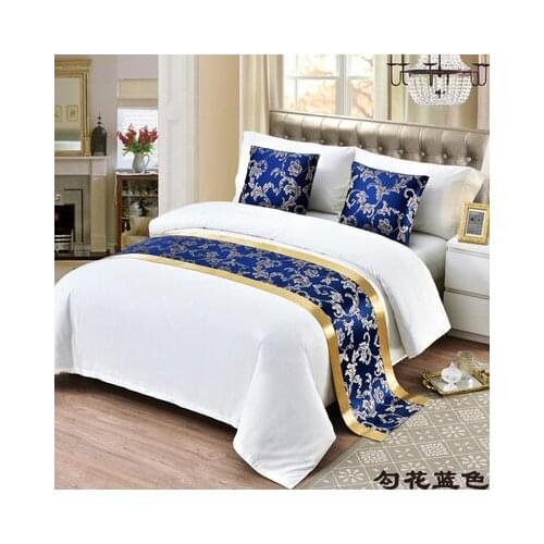 Blue Crochet Flower Bed Runner Flag Nordic countryside style Dandelion Bedspread Bedding Towel Pillowcase Home Hotel Decorations