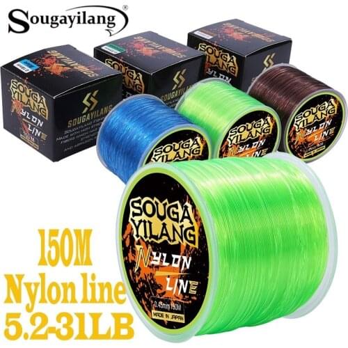 Sougayilang 5.2LB-31LB 150M Mini Fishing Line Super Strong Transparent Nylon Fluorocarbon Fishing Multifilament Tackle