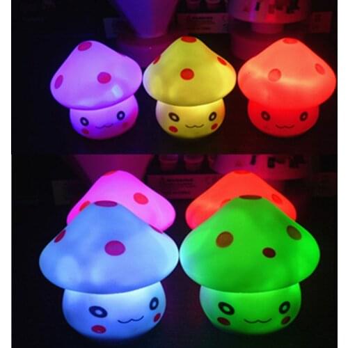 LED Novelty Lamp 7-Color Changing Mini Lamp Night Light Romantic Mushroom Shape Light Cute Lamp Decoration Exquisite Shell Light