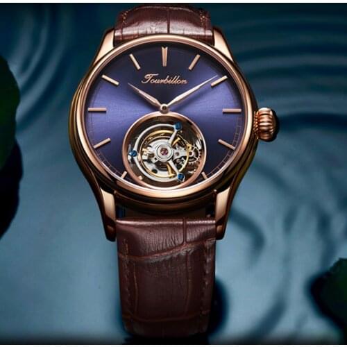 GUANQIN Tourbillon Mechanical Watch Sapphire Skeleton Automatic Watch Men Waterproof Hand Wind Real Tourbillon Watch часы
