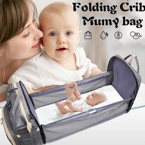 Waterproof Mummy Bag Portable Portable Folding Crib Multi-function Large-capacity Maternity Bag Baby Out-of-bed Backpack