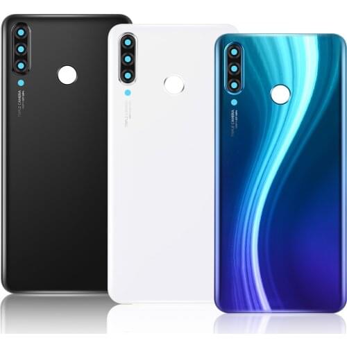 For Huawei Glass Phone Rear Battery Door For Huawei P30 Lite P30lite Battery Back Housing Back Cover Cases Adhesive Replacement