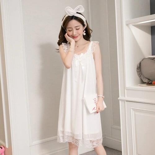 Spring and Summer New Retro Princess Womens Nightdress Sweet Lace Sexy Home Service Sleep Tops Sexy Sleepwear Women Nightwear