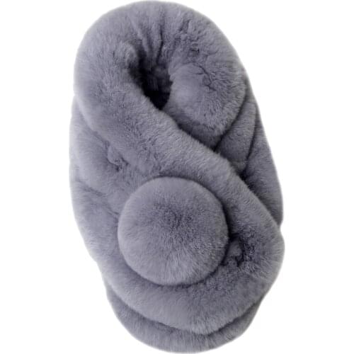 2019 Female winter Rex Rabbit scarf cony hair fur scarf female thick warm collar integral skin fur collar Korean Students