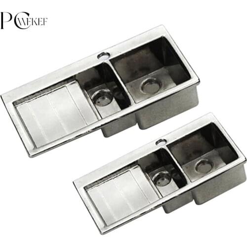 1:12 Mini Alloy Kitchen Sink Simulation Vegetable Wash Basin Model Toy for Doll House Miniature Decoration S/L Size