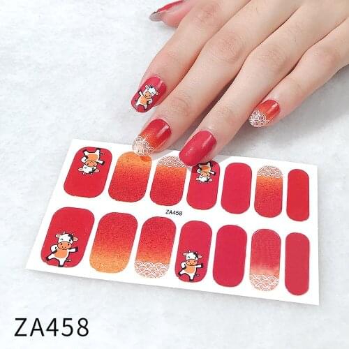 14 Stickers Cute Animal DIY 3D Fashion Toenail Wrapped Nail Art Full Coverage Ladies Salon Self-Adhesive Nail Art Stickers