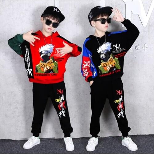 2Pcs Kids Autumn 2020 Outfits Boys Girls Butterfly Print Hoodies Harem Pants Dance Tracksuit Vetement Garcon 4 6 8 10 12 14 Yrs