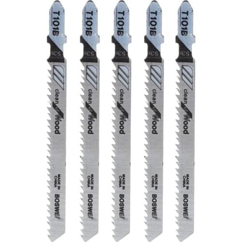 5 Pcs T101B HCS 100mm Jigsaw Blade Clean For Wood T-Shank Jig Saw Blades