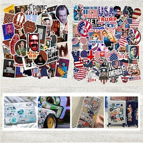 50PCS America Stickers Classic Movie The Shining Stickers For Laptop Motorcycle Fridge Home Decor Waterproof Funny Stickers