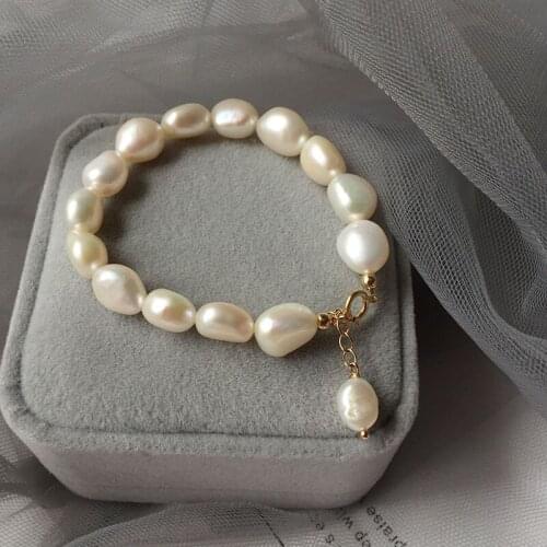 New Fashion Simple Wild Fresh Water 8-10MM Pearl White Irregular Bracelet