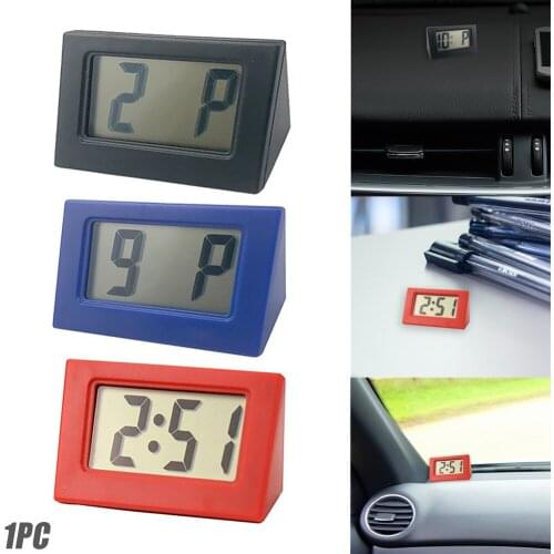 Watch Clear Styling Triangle Car Clock Interior Accessories Date Bedroom Dashboard Easy Install Mini Stick On Home LCD Screen