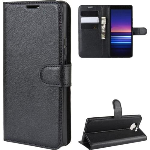 Wallet Cover Card Holder Phone Cases for Sony Xperia 20 Pu Leather Case Protective Shell