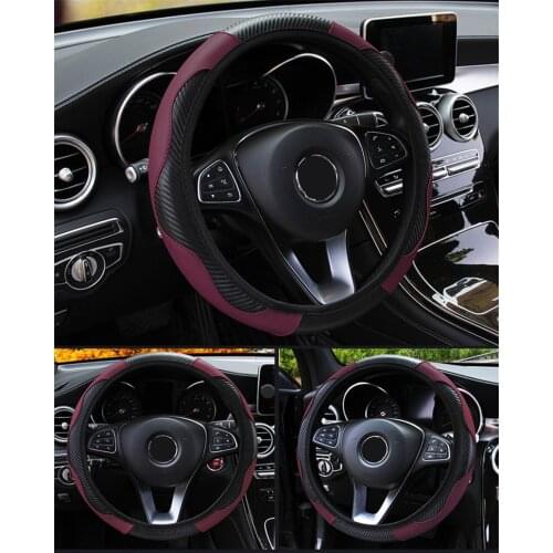 Patchwork Car Steering Wheel Case Cover Shell Skidproof Car Accessories For Audi Nissan Peugeot Honda KIA Hyundai LADA BMW etc