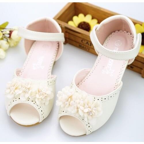 Kids shoes Girls 2018 New Summer Female Child Girls Sandals Flower Leather Princess Baby Girls Shoes fashion sandals