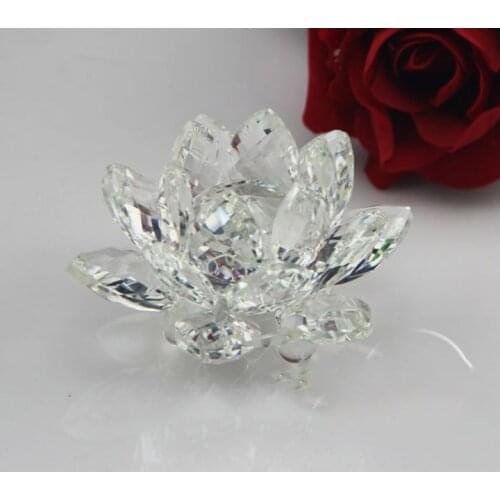 Dia 20cm Crystal lotus flower car decor home buddha decor glass flower lotus AAA K9