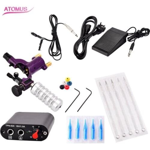 1pcs Professional Durable Complete Tattoo Machine Kit Power Supply Rotary Pen Needles And Holder For Tattoo Body Art Accessories