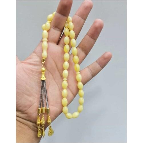 Islamic Tasbih Muslim Rosary Beads 33 Prayer Rosary For Men Bracelet For Men Accessory amber oltu amber stone Handmade Turkey