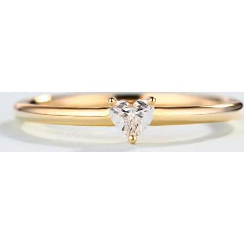 Lovely Heart Rings For Women Minimalist Sweet Zircon 3 Color Thin Finger Ring Proposal Party Gift Fashion Jewelry KBR014