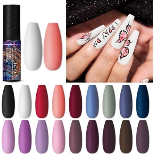 MSRUIOO 5ml UV Nail Gel Polish Autumn Winter Color Semi Permanent Matte Top Coat Needed Soak Off UV LED Nail Art Gel Varnish