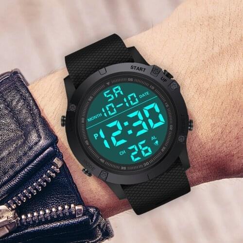 Mens Sport Casual Led Watches Men Digital Clock Multi-functional Rubber Man Fitness Army Military Electronic Watch Reloj Hombre