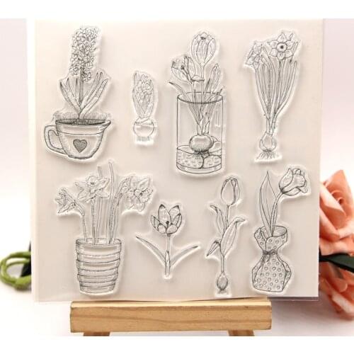ZFPARTY Flowers set Transparent Clear Silicone Stamps for DIY Scrapbooking/Card Making/Decorative sheets
