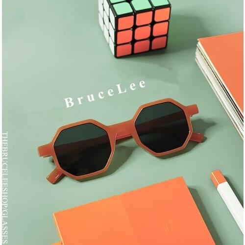 2019 New Music Party Polygon Sunglasses Female Retro Personality Small Box Orange UV Protection Mens Sunglasses zonnebril dames