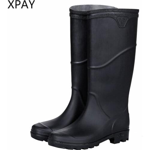 New Rubber Rain Boots Men Gumboots Non-slip Fishing Boots Galoshes Water Shoes