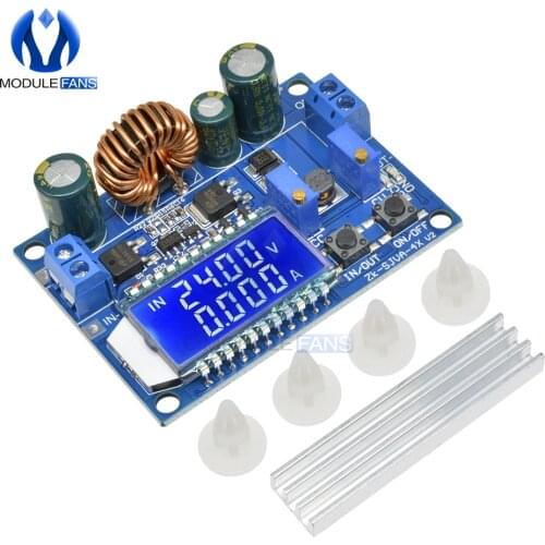 DC 5.5-30V to 0.5-30V Digital LCD Display Buck Boost Converter Adjustable Module Power Supply Step Up Down Board Small Ripple
