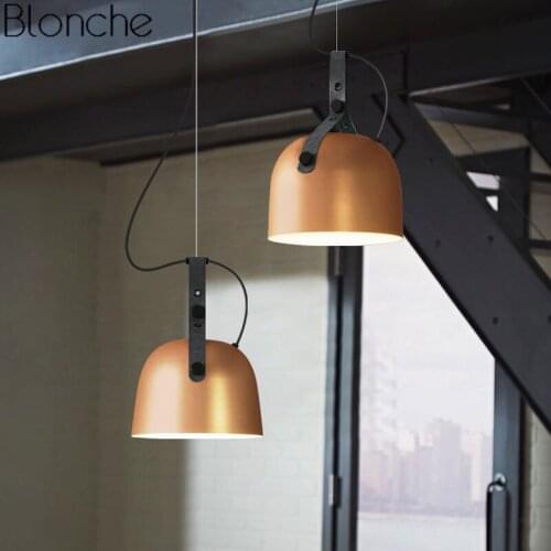 Industrial Vintage Pendant Lights Leather Belt E27 Led Hanging Lamp Home Decor Dining Room Kitchen Lighting Fixtures Luminaire