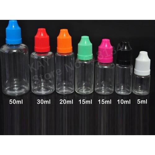 5ml 10ml 15ml 20ml empty PET bottles 30ml drop bottle 50ml 100ml clear plastic bottle with dropper