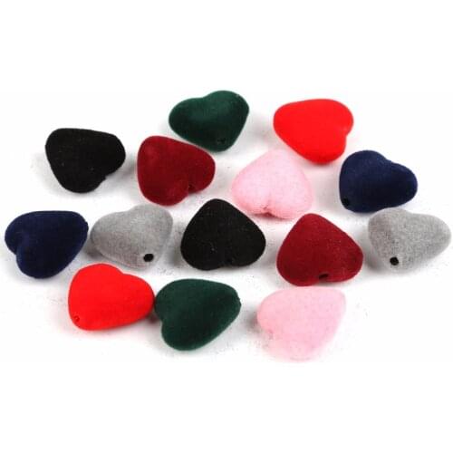 20PCS DIY Craft Geometric Fashion Multi-Color Heart Flocking Ball DIY Earrings Hair Accessories Materials Clothing Accessories
